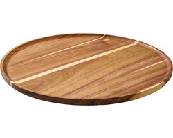 Plateau decoratie- rond hout - decoratie schaal - schalen - kaarsonderzetter - houten plateau