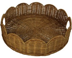 Plateau Rotan Naturel rond - Basket Tray Round Rattan Natural 40x40x10cm
