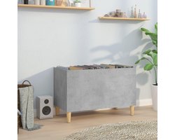 Platenkast Beton - Vinyl Opberger - Muziek Collectie - Duurzaam Engineered Hout - 74.5x38x48 cm - Grijs