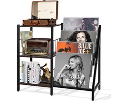 Platenkast - Platenspeler Meubel - lp Kast - Krasbestendig - Voor 50 Vinylplaten - Stabiel - Eenvoudige Montage - 60 x 30 x 75 cm
