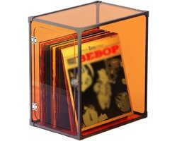 Platenopbergrek - Opbergdoos Vinyl - Muziek Organiseren - Aluminium frame - 35x25x40cm - Oranje