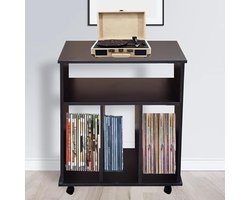 Platenspeler Meubel – Ip Kast – Platenkast - vinyl - Platen - Opbergsysteem - ‎40x60x70 Cm - Bruin