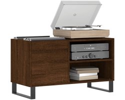 Platenspeler Meubel - LP-kast - Platenspelerkast - Draaitafelstandaard - Platenspelerstandaard - Vintage Displayplank - Bruineiken