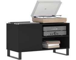 Platenspeler Meubel - LP-kast - Platenspelerkast - Draaitafelstandaard - Platenspelerstandaard - Vintage Displayplank - Zwart