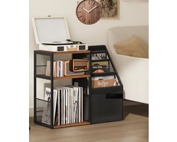 Platenspeler Meubel – Platenspelerstandaard met Vinyl Opbergsysteem – Rustieke Platenopbergkast - Houder