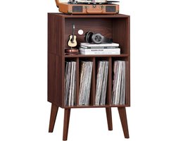 Platenspeler Meubel – Stand Platenspelerstandaard Met Vinyl Opbergsysteem - Bruin
