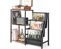 Platenspeler Meubel – Stand Platenspelerstandaard Met Vinyl Opbergsysteem - RustiekePlatenopbergkasthouderr