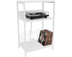 Platenspeler tafel - 40x65x30 cm - wit