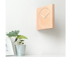 PLATFORM-O (WOOD:BEECH, WHITE) WALL CLOCK
