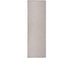 Platgeweven Buiten Kleed 80x250 cm Taupe - Weerbestendig Terras Tapijt voor Buiten