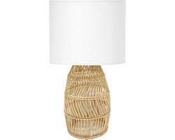 Platinet PTL1058 Tafel lamp - E27 maximaal 25W - Rotan voet - 1,5m kabel - Wit