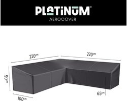Platinum AeroCover - Loungebankhoes L-vorm - 220x220x100xH65/90cm - Ademend - Waterproof - Hoge kleurechtheid