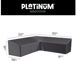 Platinum AeroCover - Loungebankhoes L-vorm - 255x255x100xH65/90cm - Ademend - Waterproof - Hoge kleurechtheid