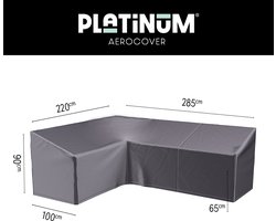 Platinum AeroCover - Loungebankhoes L-vorm - 285x220x100xH65/90cm Links - Ademend - Waterproof - Hoge kleurechtheid