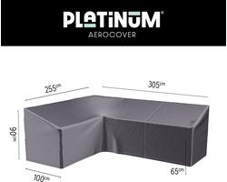 Platinum AeroCover - Loungebankhoes L-vorm - 305x255x100xH65/90cm Links - Ademend - Waterproof - Hoge kleurechtheid