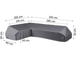 Platinum AeroCover - Loungebankhoes L-vorm - 325x255x90xH30/45/70cm Links - Ademend - Waterproof - Hoge kleurechtheid