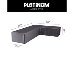 Platinum AeroCover - Loungebankhoes L-vorm - 330x255x100xH70cm Rechts - Ademend - Waterproof - Hoge kleurechtheid