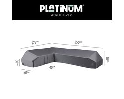 Platinum AeroCover - Loungebankhoes L-vorm - 350x275x90xH30/45/70cm Links - Ademend - Waterproof - Hoge kleurechtheid