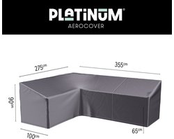 Platinum AeroCover - Loungebankhoes L-vorm - 355x275x100xH65/90cm Links - Ademend - Waterproof - Hoge kleurechtheid