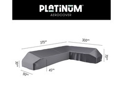 Platinum AeroCover - Loungebankhoes L-vorm - 375x300x90xH30/45/70cm Rechts - Ademend - Waterproof - Hoge kleurechtheid