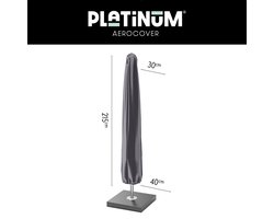 Platinum AeroCover - Middenstokparasolhoes - H215x30/40cm - tot Ø 4m en 2,75x2,75m - Met rits en stok - Ademend - Waterproof - Hoge kleurechtheid