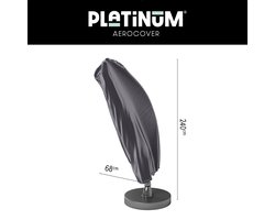 Platinum AeroCover - Zweefparasolhoes - H240x68cm - tot Ø 3,5m - Met rits en stok - Ademend - Waterproof - Hoge kleurechtheid