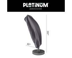 Platinum AeroCover - Zweefparasolhoes - H250x85cm - tot Ø 3,75m en 3,2x3,2m - Met rits en stok - Ademend - Waterproof - Hoge kleurechtheid