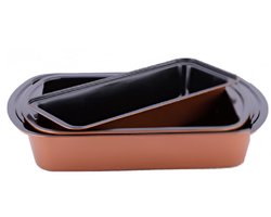 Platinum Bak- en Ovenschalen Set - 3-delig - Koper