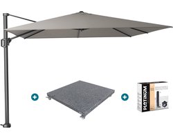 Platinum Challenger Premium T1 3x3 m - Manhattan Grey met voet en hoes