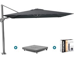 Platinum Nexus T2 zweefparasol 3x3 m. - Faded black - met vulbare voet en hoes