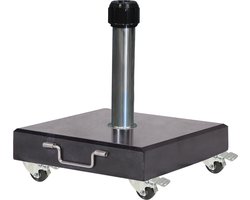 Platinum Sun & Shade - Parasolvoet - Rome - 60kg - Zwart gepolijst graniet - Zwenkwielen - Stabiel