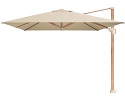 Platinum Sun & Shade – Zweefparasol – Challenger T¹ Premium - 400x300cm – Champagne – Kantelbaar – 360° Draaibaar – 98% UV protectie