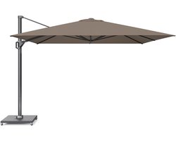 Platinum Sun & Shade – Zweefparasol – Challenger T1 Telescope - 350x350cm – Havana – Dubbel Kantelbaar – 360° Draaibaar – 98% UV protectie