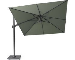 Platinum Sun & Shade – Zweefparasol - Challenger T² - 300x300 cm - Olijf - Dubbel Kantelbaar - 360° Draaibaar – 96% UV protectie