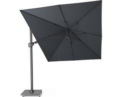 Platinum Sun & Shade – Zweefparasol – Challenger T² - 350x260cm – Antraciet – Dubbel Kantelbaar – 360° Draaibaar – 96% UV protectie