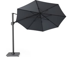 Platinum Sun & Shade – Zweefparasol – Challenger T² - Ø350cm – Antraciet – Dubbel Kantelbaar – 360° Draaibaar – 96% UV protectie