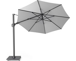 Platinum Sun & Shade – Zweefparasol – Challenger T² - Ø350cm – Lichtgrijs – Dubbel Kantelbaar – 360° Draaibaar – 96% UV protectie