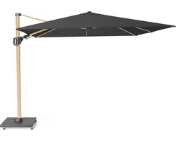 Platinum Sun & Shade – Zweefparasol – Challenger T² Premium - 300x300 cm - Oak Look – Faded Black – Dubbel Kantelbaar – 360° Draaibaar – 98% UV protectie