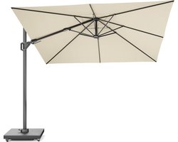 Platinum Sun & Shade – Zweefparasol - Challenger T² Premium - 300x300cm - Champagne - Dubbel Kantelbaar - 360° Draaibaar – 98% UV protectie