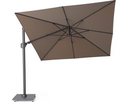 Platinum Sun & Shade – Zweefparasol - Challenger T² Premium - 300x300cm - Havana - Dubbel Kantelbaar - 360° Draaibaar – 98% UV protectie
