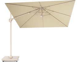 Platinum Sun & Shade – Zweefparasol - Challenger T² Premium - 300x300cm - Sandstone - Champagne - Dubbel Kantelbaar - 360° Draaibaar – 98% UV protectie