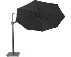 Platinum Sun & Shade – Zweefparasol – Challenger T² Premium - Ø350 cm – Faded Black – Dubbel Kantelbaar – 360° Draaibaar – 98% UV protectie