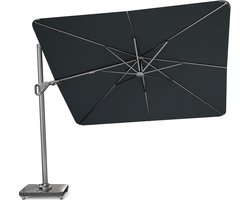 Platinum Sun & Shade – Zweefparasol – Nexus T² Premium - 300x300 cm – Faded Black – Dubbel Kantelbaar – 360° Draaibaar – 98% UV protectie