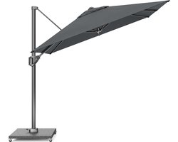 Platinum Sun & Shade – Zweefparasol – Voyager T¹ - 250x250cm – Antraciet – Kantelbaar – 360° Draaibaar – 96% UV protectie