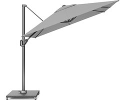 Platinum Sun & Shade – Zweefparasol – Voyager T¹ - 250x250cm – Lichtgrijs – Kantelbaar – 360° Draaibaar – 96% UV protectie