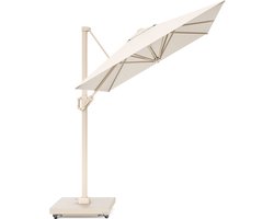 Platinum Sun & Shade – Zweefparasol – Voyager T¹ - 250x250cm – Sandstone look - Ivory – Kantelbaar – 360° Draaibaar – 96% UV protectie