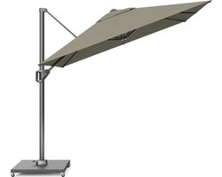Platinum Sun & Shade – Zweefparasol – Voyager T¹ - 250x250cm – Taupe – Kantelbaar – 360° Draaibaar – 96% UV protectie