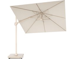 Platinum Sun & Shade – Zweefparasol – Voyager T² - 270x270 cm – Sandstone look - Ivory – Dubbel Kantelbaar – 360° Draaibaar – 96% UV protectie