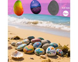 Platte stenen om te schilderen - set van 20 stuks - 4 cm