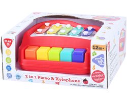 Play 2in1 Piano en Xylofoon speelgoed muziekinstrument multikleur.